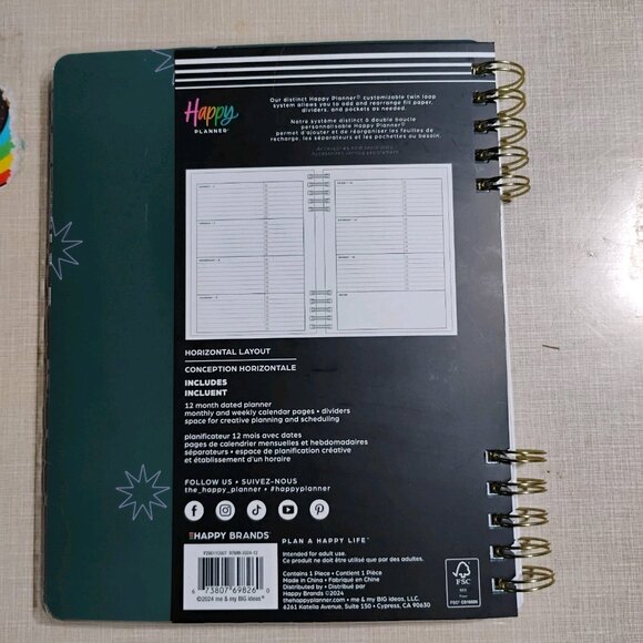 NEW Happy Planner 2025-2026 Soft Pop Classic Horizontal 12-Month Spiral Planner - Picture 6 of 7
